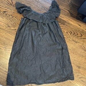 grey off the shoulder mini dress